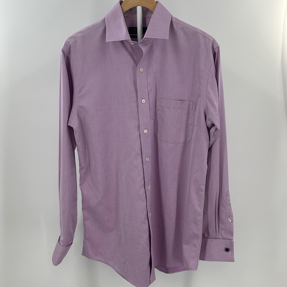 Tasso Elban Lavender Egyptian Cotton French‎ Cuff Dress Shirt Mens 15 34/35